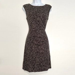 LOFT Animal Print Scoop Neck Ruched Casual Dress